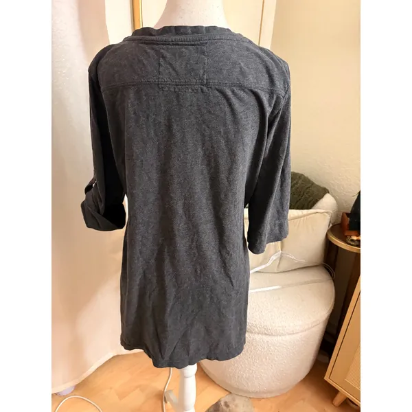 Johnny Was Gray Floral Embroidered Top Size Large - Image 2