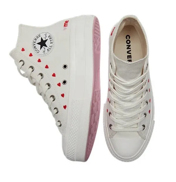 Converse Platform Hearts Chuck Taylor All Star Lift High Embroidered - Image 2