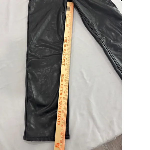 Abercrombie & Fitch Vegan Leather Ankle Straight Ultra High Rise Pants Black 26L - Image 8