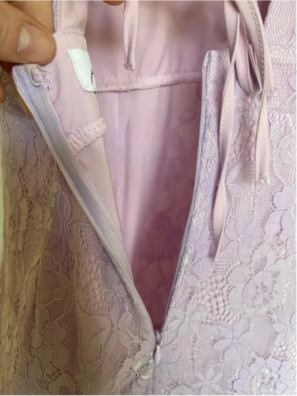 Petal and Pup Mini Dress Lavender Lace Ruffle Romantic Coquette Feminine XS Boho - Image 5