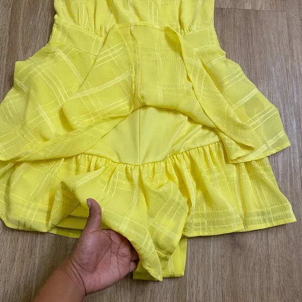 Yellow Sleeveless Wrap Dress Size M - Image 6