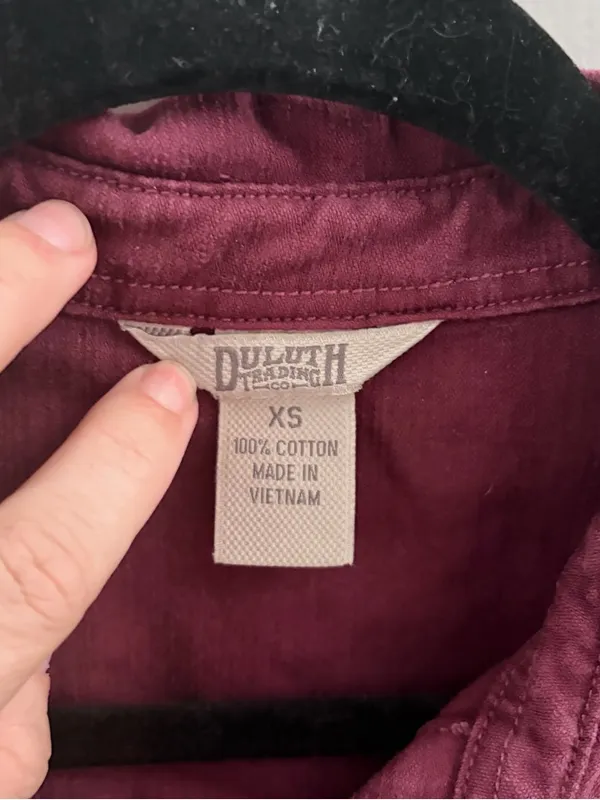 Duluth Trading Co Short-Sleeve Shirt Dress in Plum - Image 3