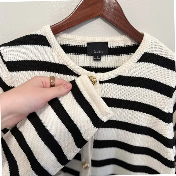 Lumiere Women's Striped Preppy Cardigan Sweater Size Small NWT‎ - Image 7