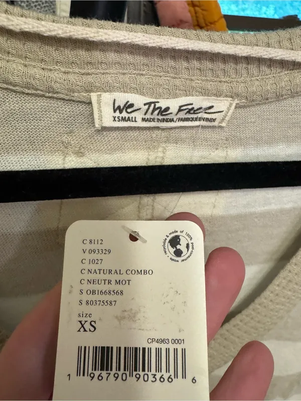 NWT Free People We The Free Sail Away Long Sleeve Tee - neutral combo - XS - Image 10