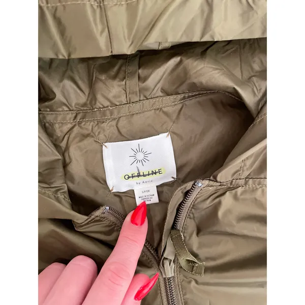 NWOT Aerie OFFLINE Green Oversized Pullover Lightweight Windbreaker Jacket S - Image 7