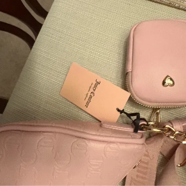 Juicy Couture Pink Crossbody Bag with Matching‎ Pouch - Image 4