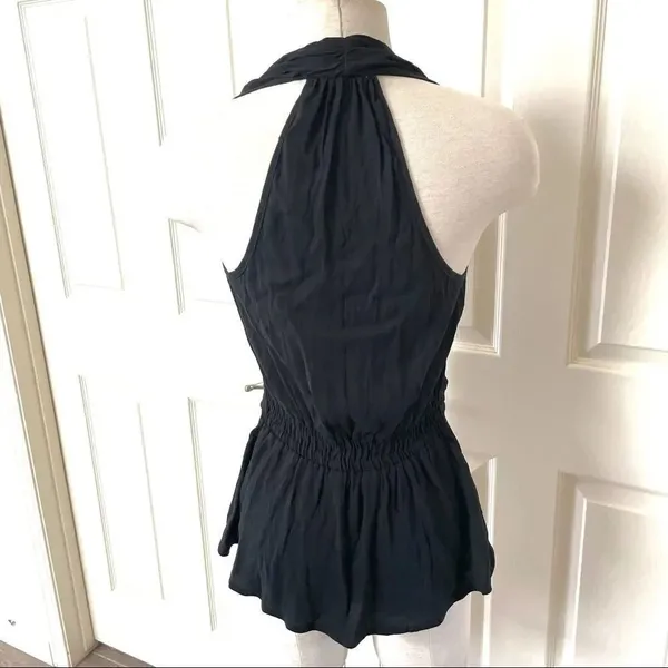 Ella Moss Gauzy rope tank black halter top - Image 4