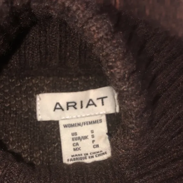 ARIAT moda mock neck sweater leopard print size small - Image 5
