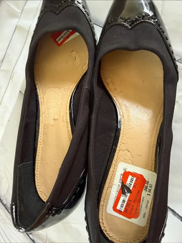 Circa Joan & David Patent Leather and Wedge Heel Shoes in Black - Image 11