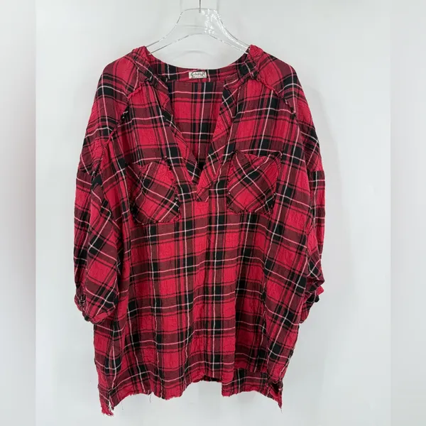 Free people not your boyfriends plaid tunic‎ size xs - Image 3