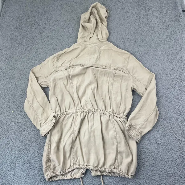 Abercrombie & Fitch Safari Jacket Women L Tan Lightweight Utility Full Zip - Image 6