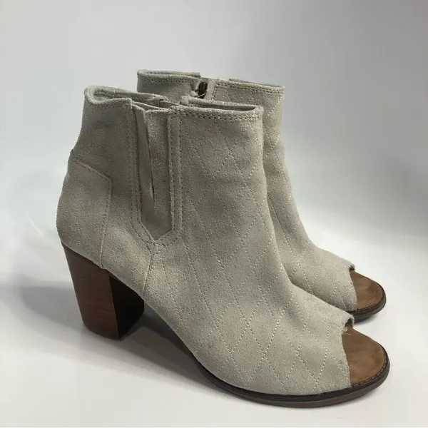 Toms gray‎ peep Toe Heels size10 - Image 2