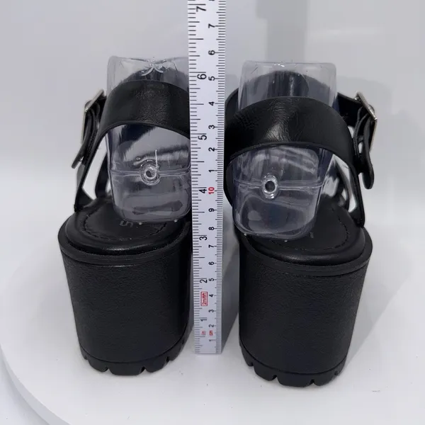 Soda Heels Women's Size 9 Black Chunky Platform Sandals Y2K Style - Image 5