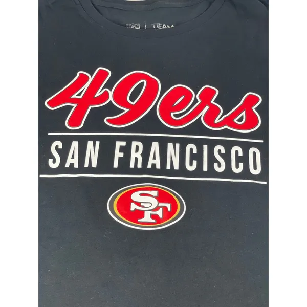 NFL Team Apparel 49ers Black Cotton Tee Shirt Womens Size L - Image 2