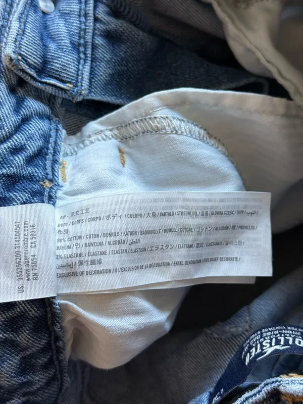 Hollister‎ Ultra High Rise Dad Jeans 25 Distressed Denim Straight Leg Pants 1R - Image 4