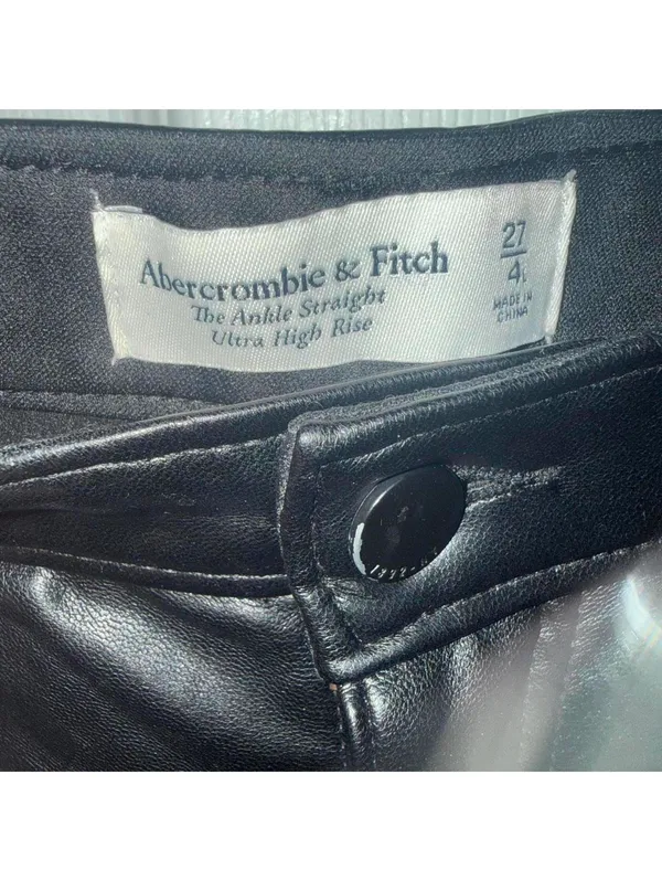 Abercrombie & Fitch Vegan Leather Ankle Straight Pant - Image 5