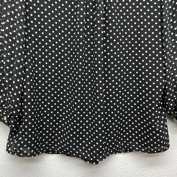 Tommy Hilfiger Polka Dot Babydoll Sheer Top Womens Medium Office Career Formal - Image 8