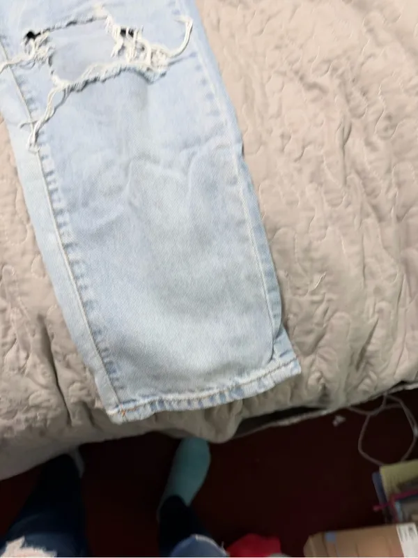 Rewash Light Blue Distressed Straight Leg Jeans - Image 5