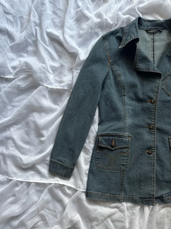 Vintage Y2K Weles Blue Denim Jacket - Image 3
