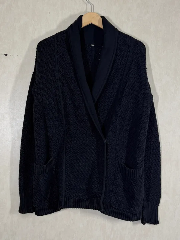 Lululemon Women’s Post Practice Cardigan Knit Sweater Longsleeve in Black XL - Image 3