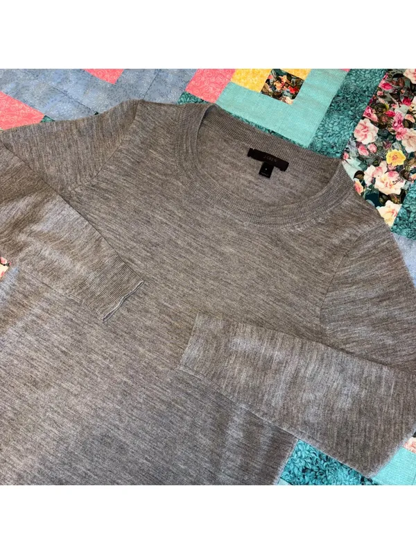 J.Crew $120 Women's S 100% Merino Wool Sweater Cozy Size Small Gray - Image 4