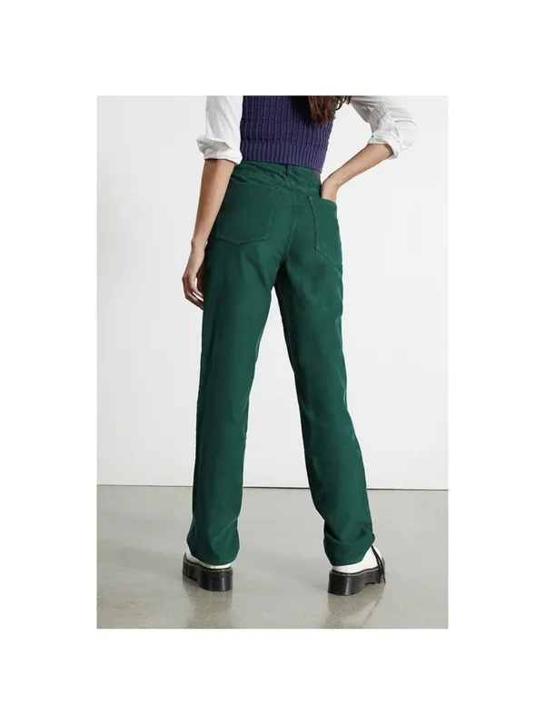 Pacsun Green Corduroy Dad Jeans High Rise Straight Leg Button Fly Size 26 - Image 2
