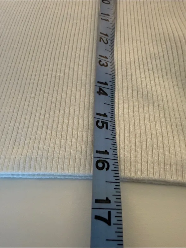 H&M Divided Cream Ribbed Mock Neck Sweater - Image 7