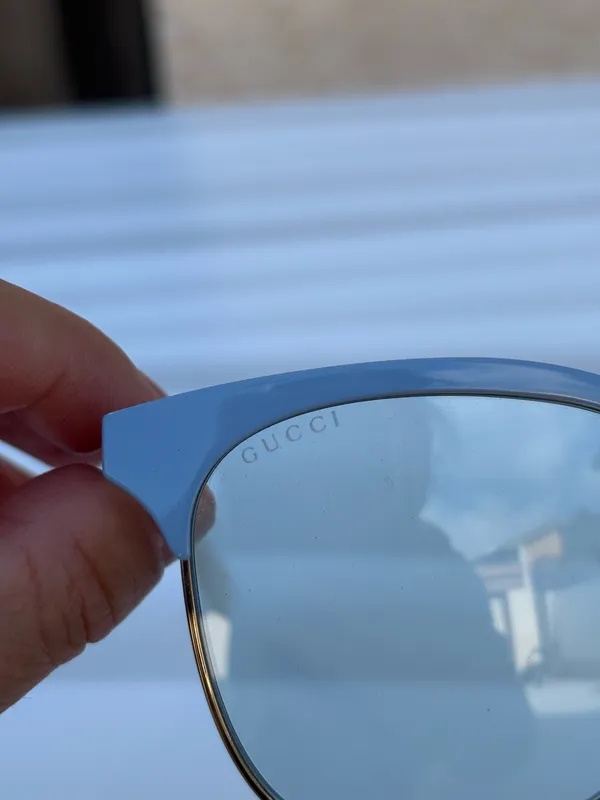 Gucci GG0244S-004 Clubmaster gold and light blue sunglasses - Image 6