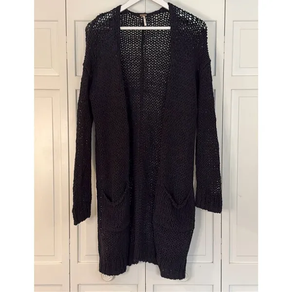 Free People Simply Sienna open knit longline cardigan navy M - Image 13