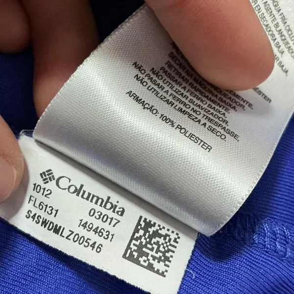 Columbia Omni-Shade Womens‎ V-Neck T-Shirt Blue Fish Graphic FL6131 Size L - Image 4