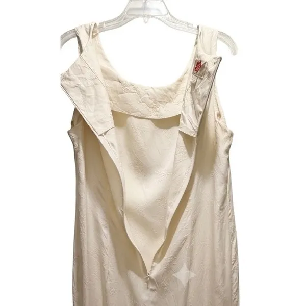 Hilo Hattie Hawaii‎ Silk Jacquard Pineapple Maxi Dress Cream Ivory Sleeveless 18 - Image 5