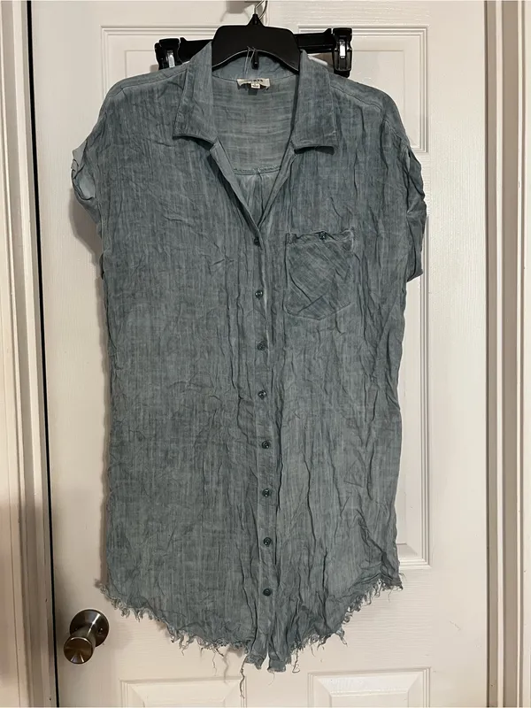 Umgee Light Blue Button-Down Swim Coverup - Image 2