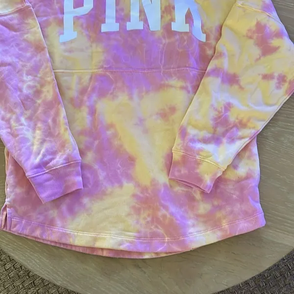 Victoria’s Secret Pink oversized Pink Tie dyed Sweatshirt, size Small, NWT - Image 9