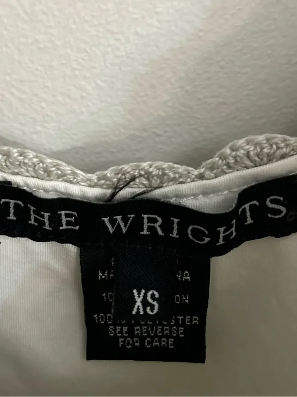 The Wrights Silver Grey Crochet Sequin Glam Chic Tank Top Size Extra Small - Image 5