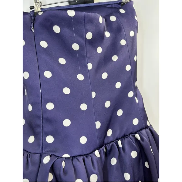 SELF-PORTRAIT Polka Dot Satin Midi Dress UK10/US6 - Image 9