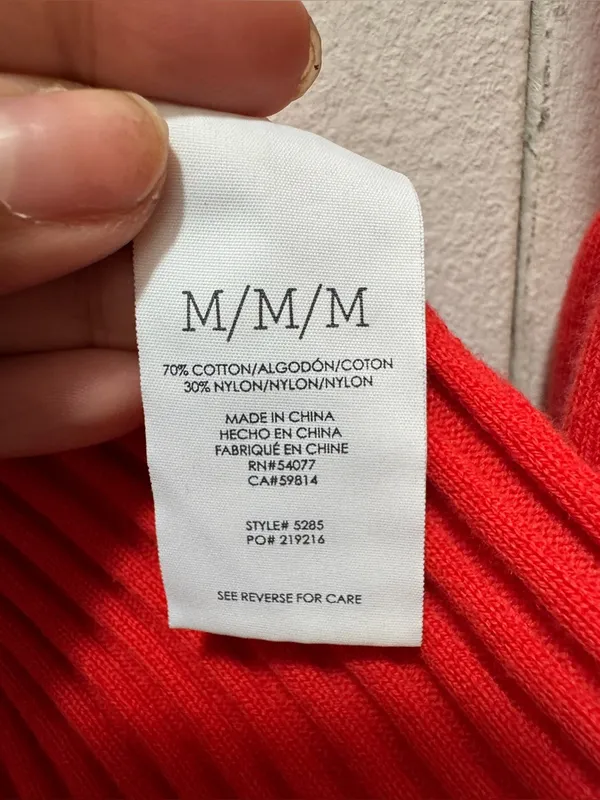 Cabi Tomato Red Bell-Sleeve Open Cardigan Sweater Medium - Image 7