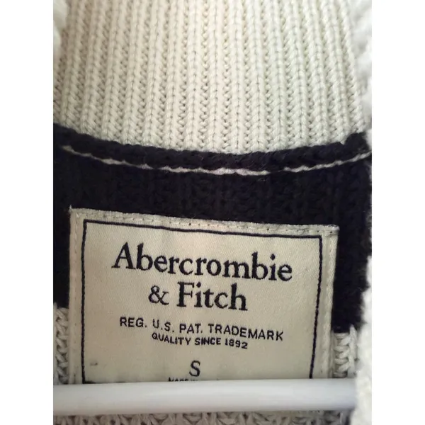 Abercrombie & Fitch Sz S Chunky Turtleneck Striped Sleeveless Knit Sweater Cozy - Image 5