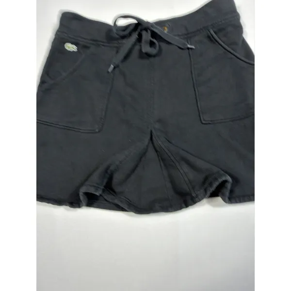 Lacoste Women's Black Sweatshirt Cotton Y2K Mini Skirt‎ Comfy Cute Size 34 Small - Image 4