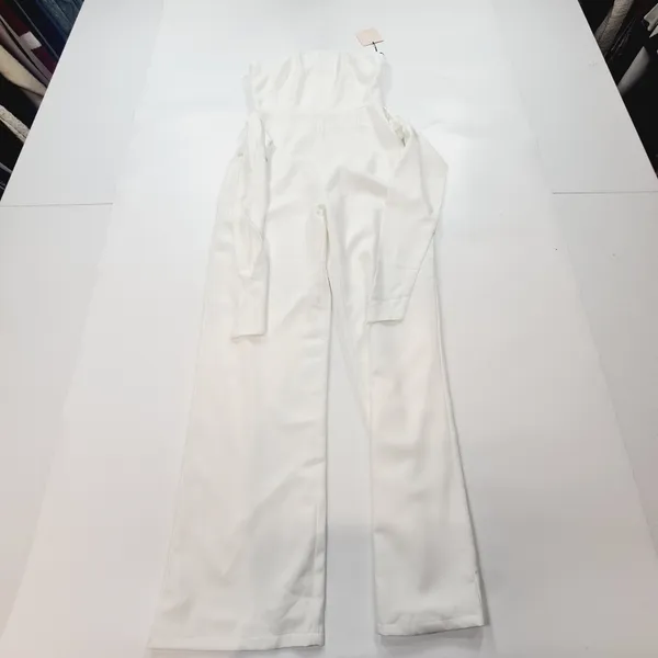 Superdown Jordan Tie Waist Jumpsuit in White Small - Image 3