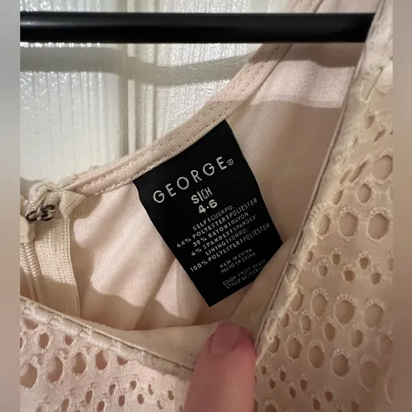 Cute Spring Dress Tan - Image 3