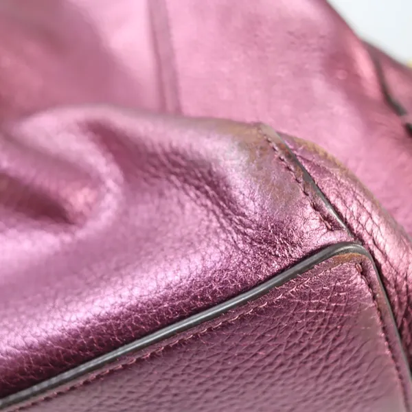 Coach Hallie Pebble Leather Shoulder Bag Metallic Berry F80271‎ Hobo Redefined - Image 12