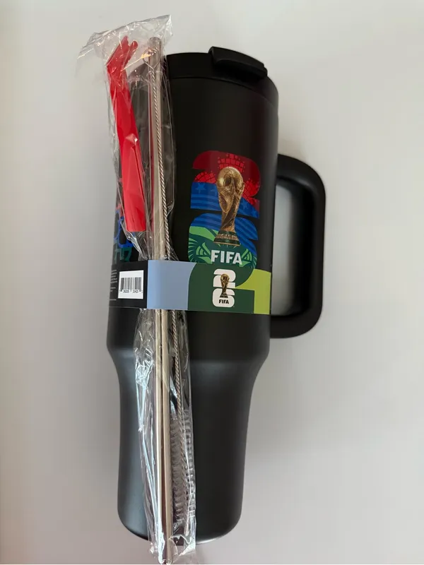 FIFA nwt black stainless steel 40 oz CAN MEX USA Travel Mug - Image 2
