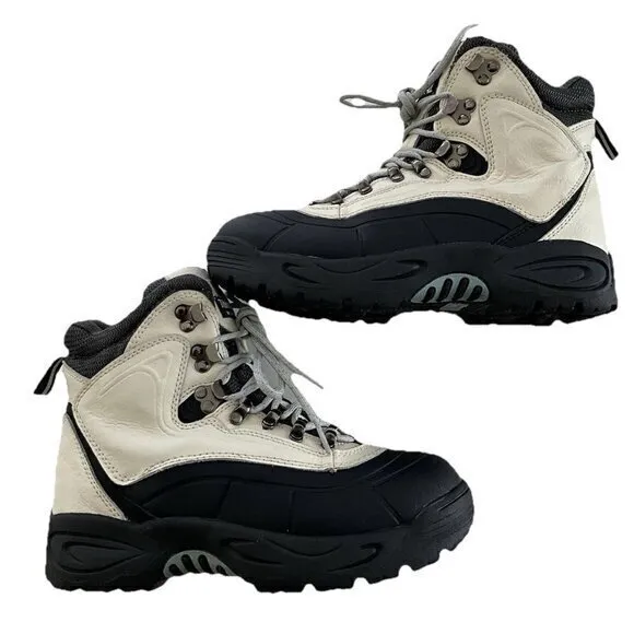 Alpine Design Women’s Sz 8 Boots Blue White Cream Leather Activewear Travel - Image 3
