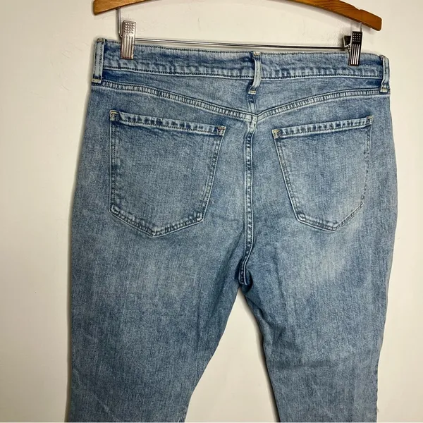 Old navy boyfriend mid rise Jeans distressed destroyed acid Wash size 12‎ - Image 4