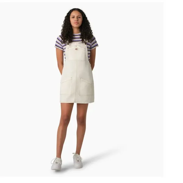 NWT Dickies Womens 5" Twill Bib Dress, Cloud - FVR52 XS - Image 3
