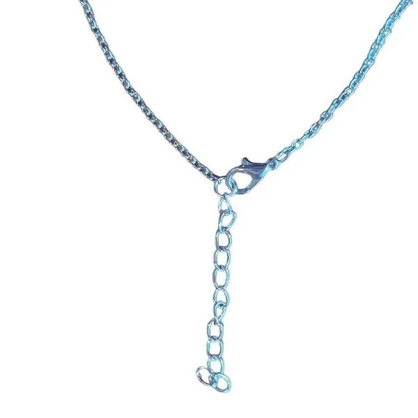 Silver Tone Diamond Heart Mother Child Holding Hands Pendant Adjustable Necklace - Image 3