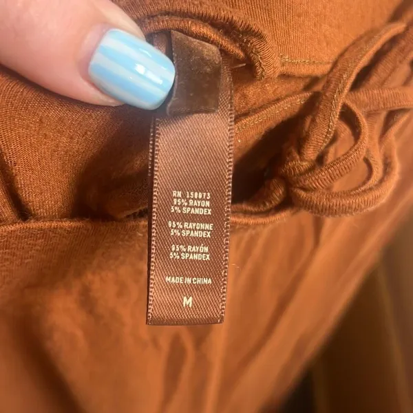 ✨SKIMS Sleep Jasper Drawstring Wide Leg Loungewear Burnt Orange Sz Med Pants✨ - Image 6