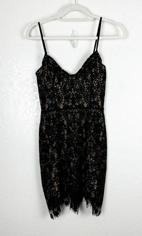 For Love & Lemons Vika Lace Mini Dress in Black Size Small - Image 6
