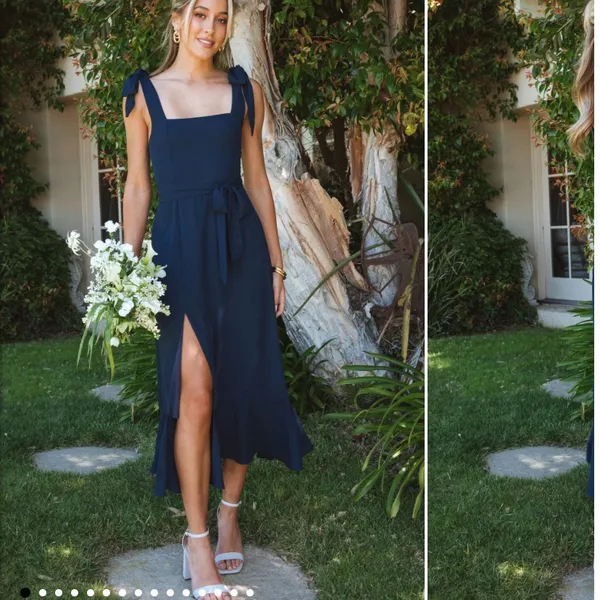 Show Me Your Mumu Claire Midi Dress in Rich‎ Navy Crisp Blue size xs - Image 10