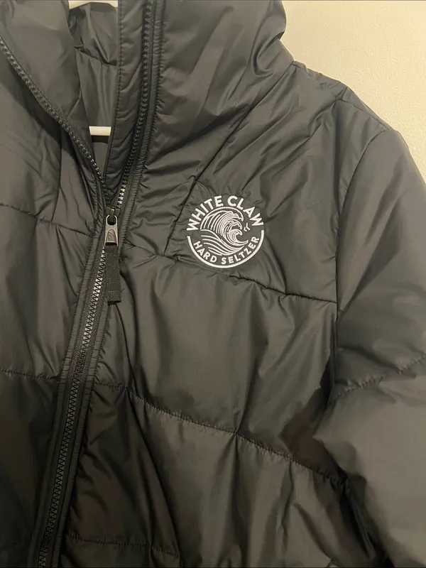 The North Face Black Quilted Puffer Jacket with white claw logo - Image 2